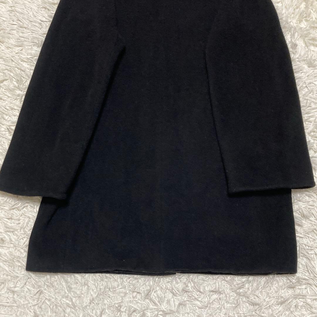 美品✨MAXMARA ヌートリアファー　コート　銀タグ　XL 黒　ミドル　ウール