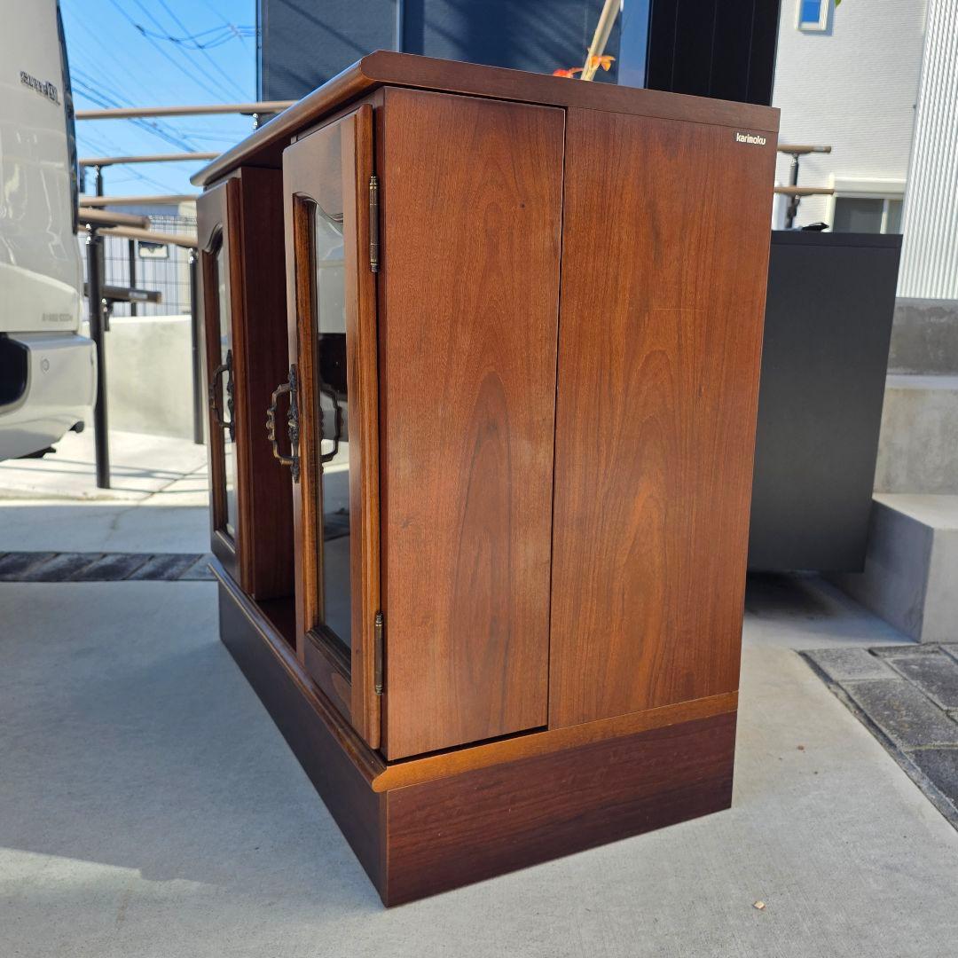 激レア カリモク コロニアル スライド式 本棚 サイドボード テレビ台