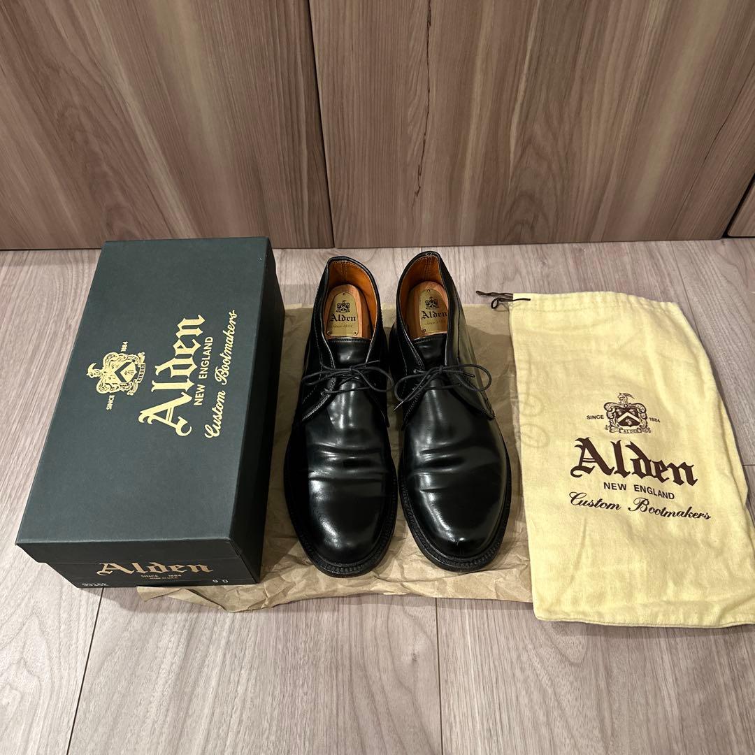 Alden チャッカブーツ 1340黒コードバン US8 シューツリー付