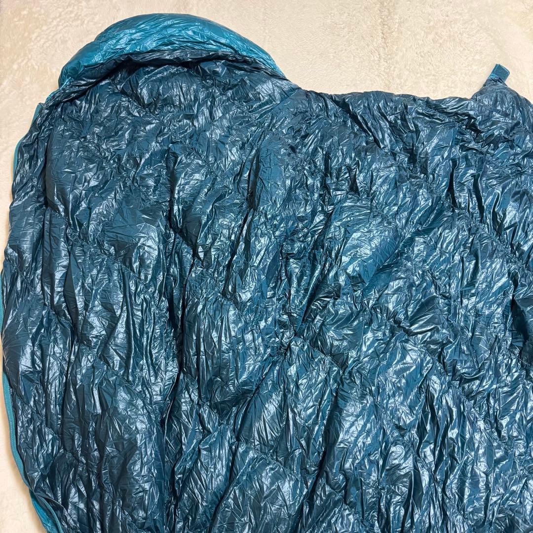 極美品モンベル800FP ダウンハガー800 #3 R/ZIPシュラフ　グリーン