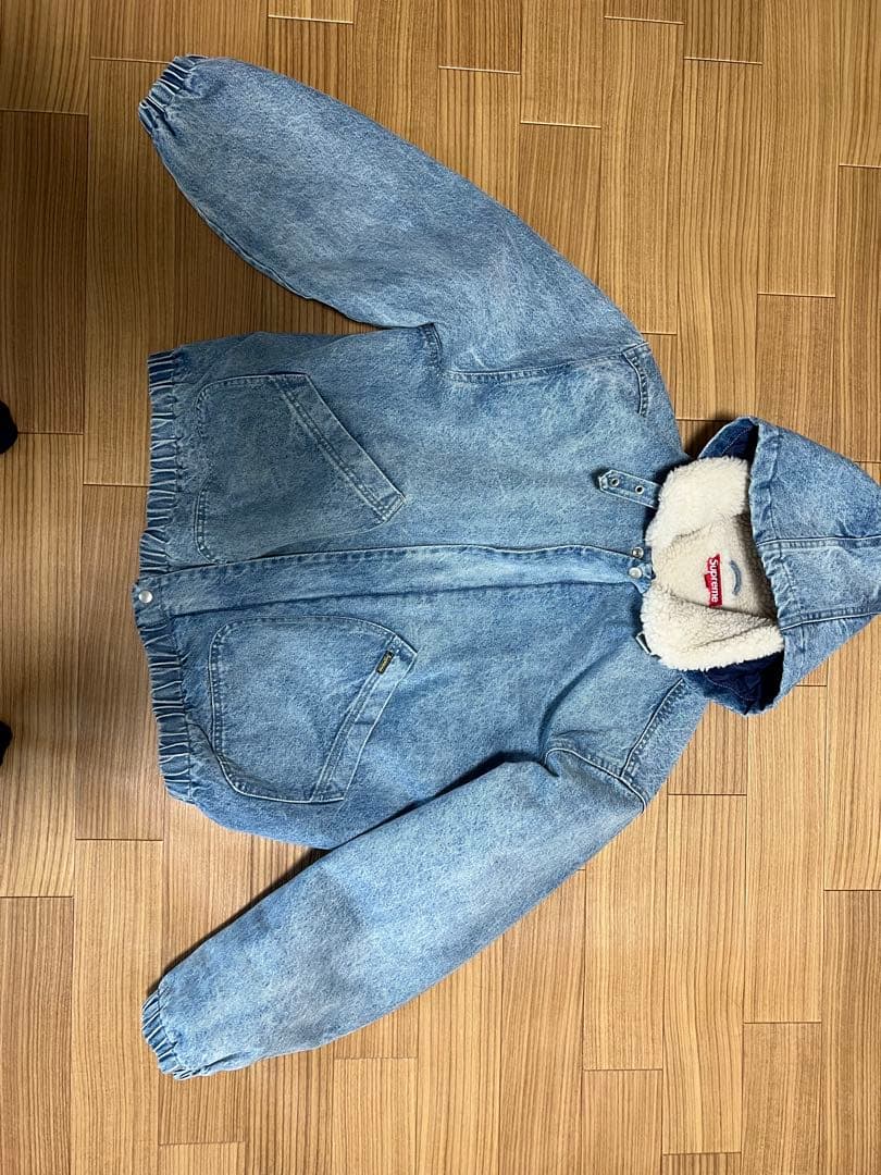 ま*き様 Supreme ボア襟 デニムジャケット