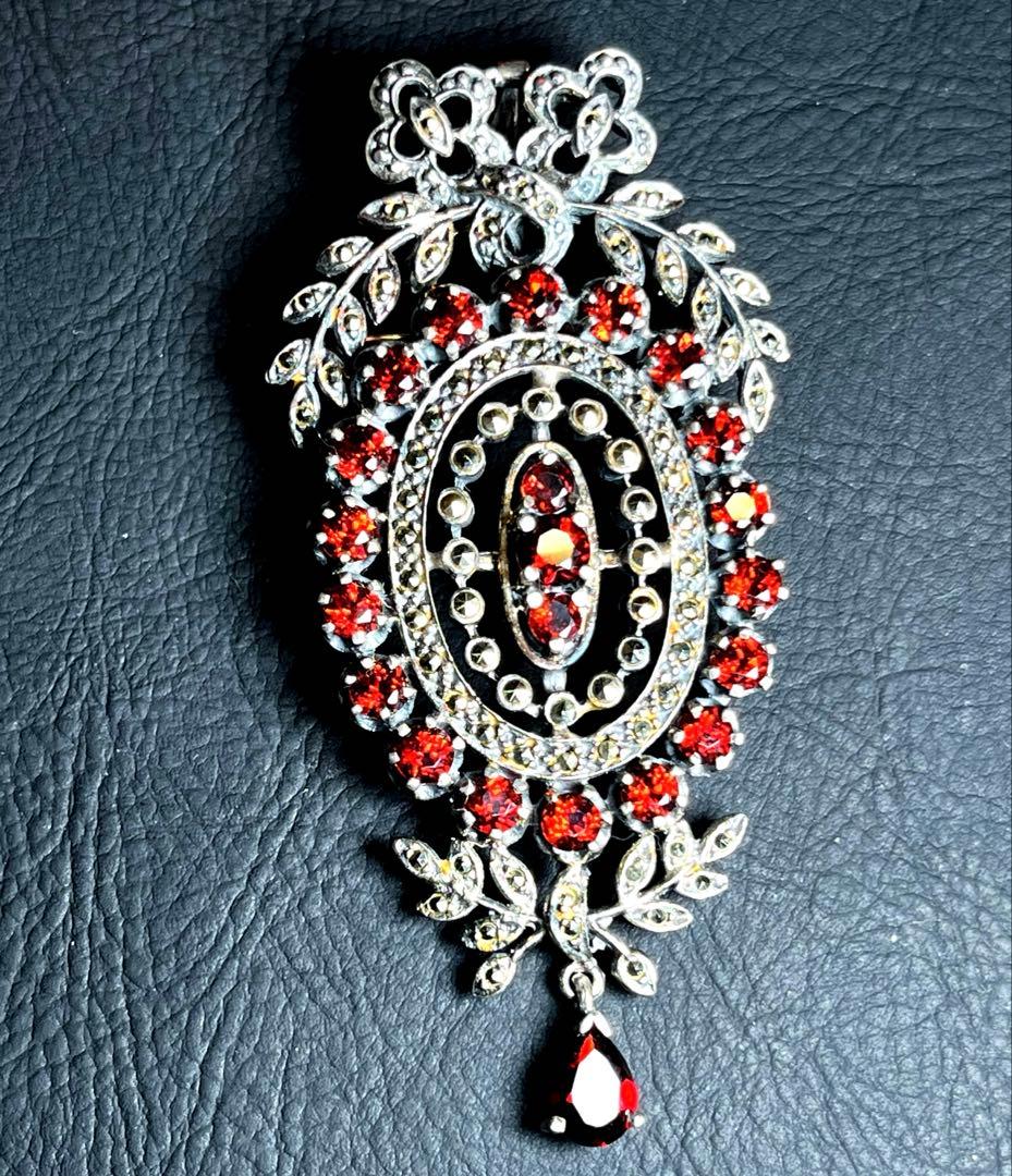 禄山　Roktzan アンティーク ジュエリー ガーネット silver925