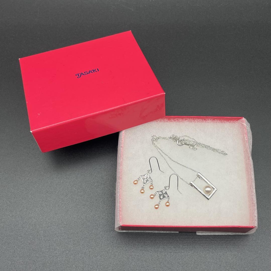 TASAKI アコヤ真珠 約3.5-6.5 ネックレス ピアス Silver