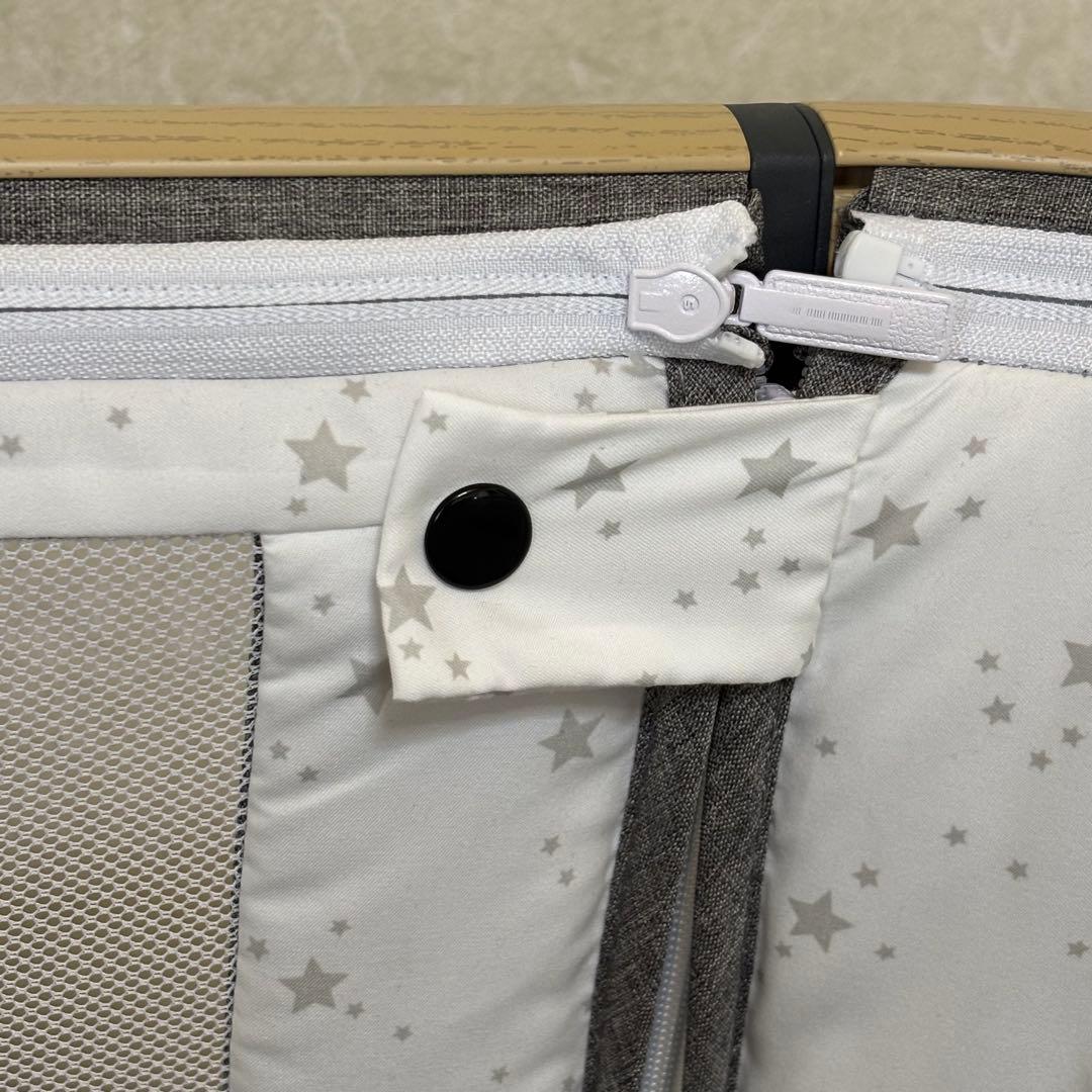 【HZDMJ正規品ベビーベッド添い寝折りたたみハイローベッドグレー