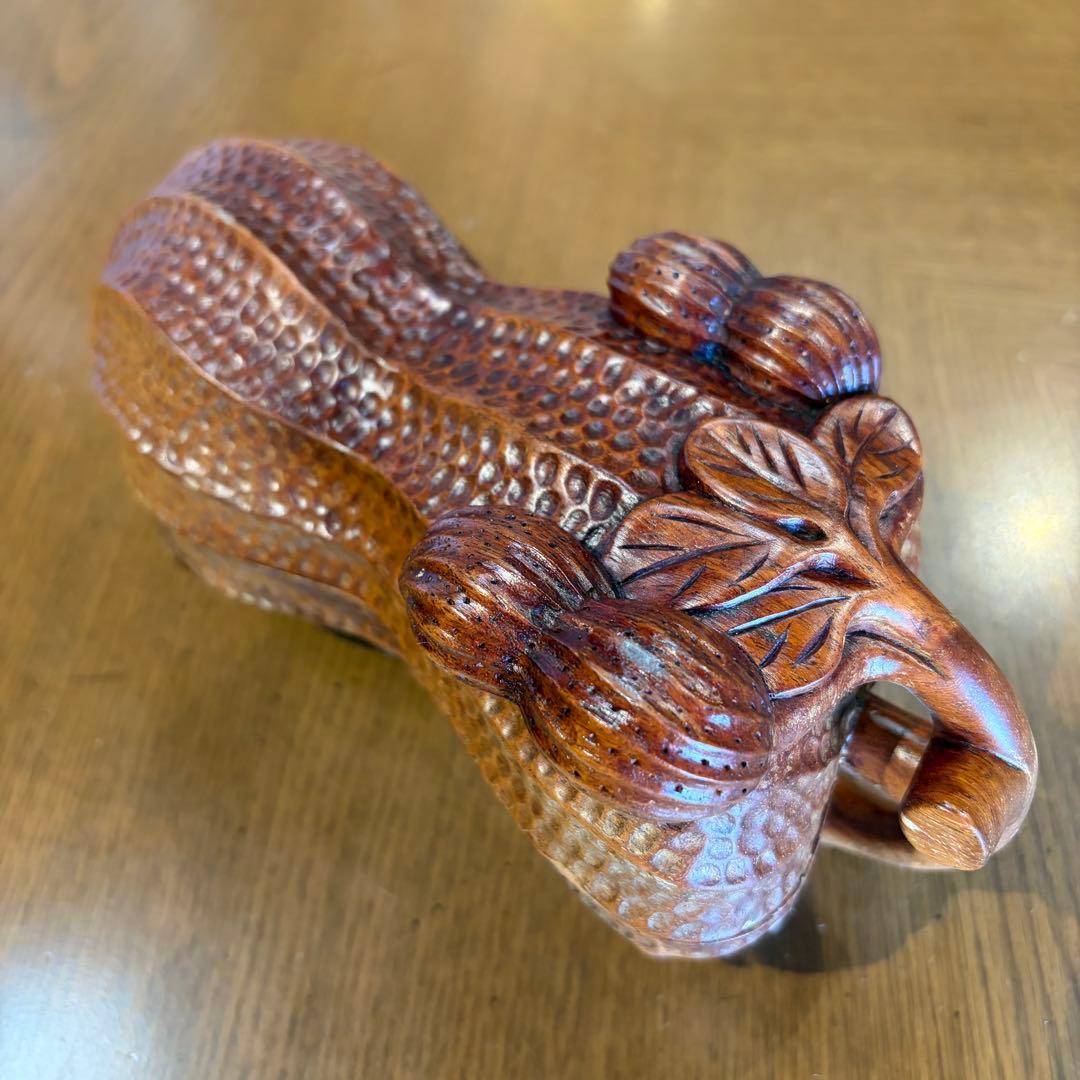 落花生 木彫り 小物入れ 古美術 中国美術