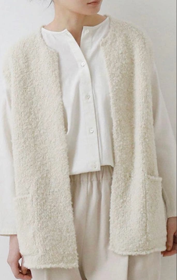 エヴァムエヴァ　alpaca wool vest [antique white]