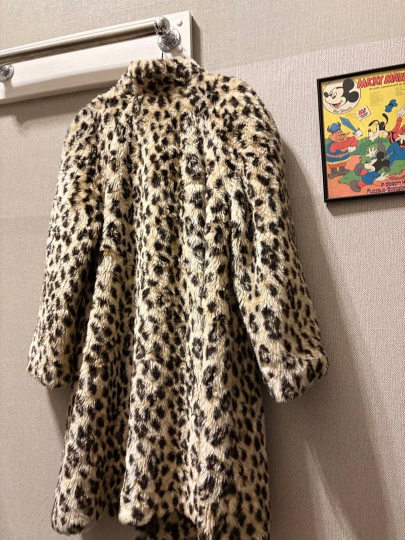 激レア！Y2Kヴィンテージレオパードフェイクファーコートボア極厚！