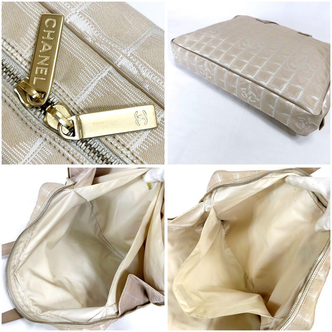 シャネル　ニュートラベルライン　トートバッグ　トップハンドル　ベージュ