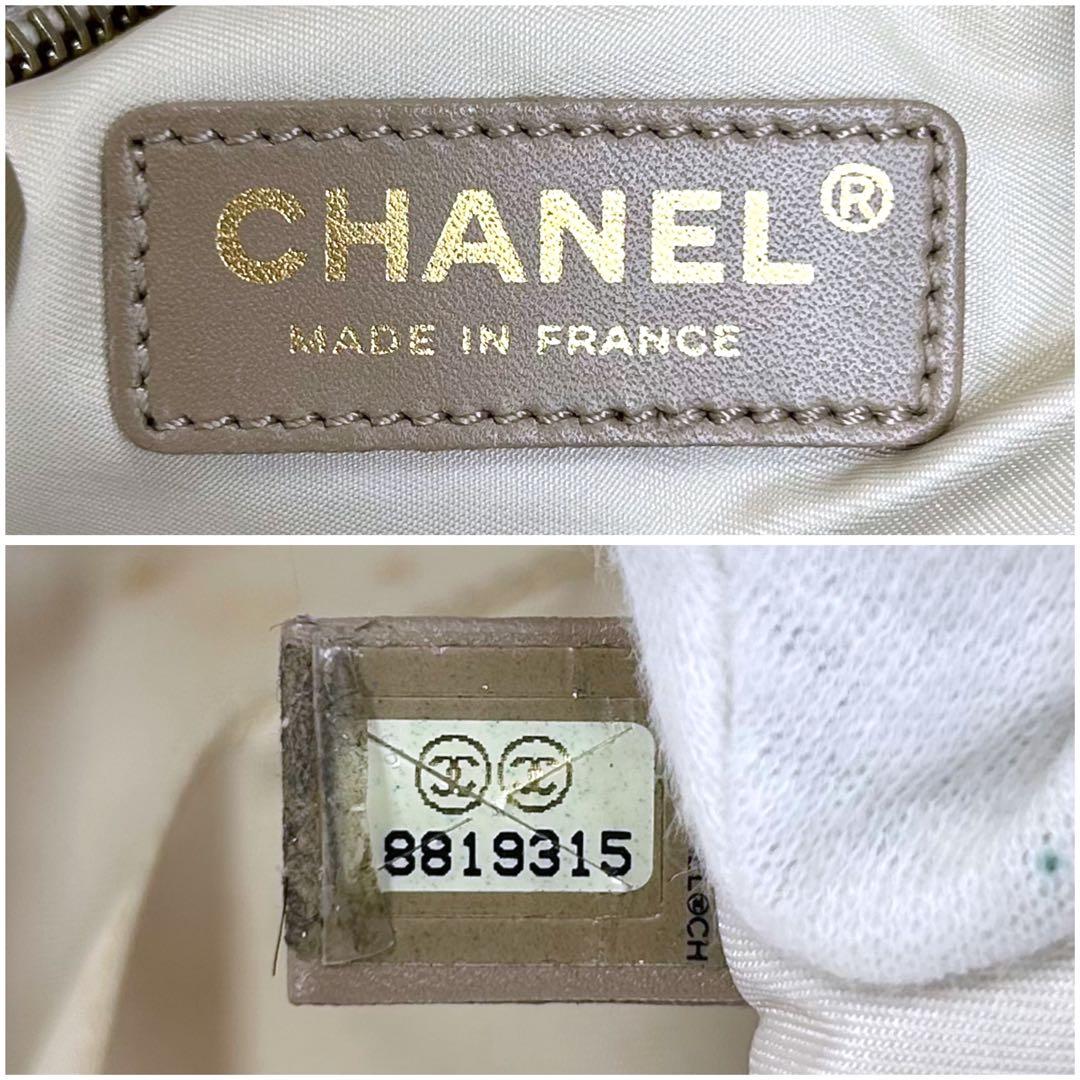 シャネル　ニュートラベルライン　トートバッグ　トップハンドル　ベージュ