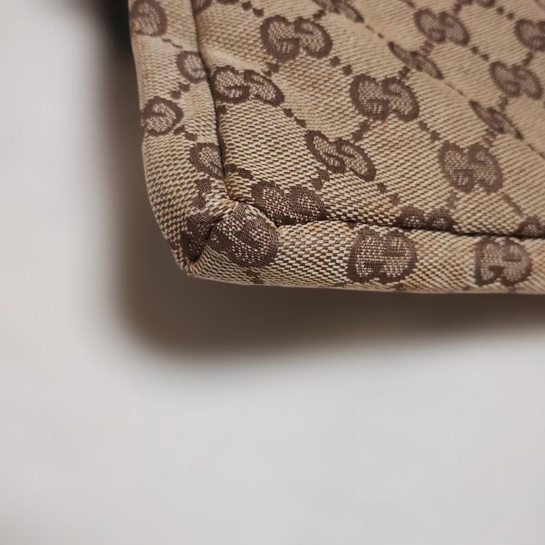 GUCCI ウエストポーチボディバッグGGキャンバス シェリーラインブラウン