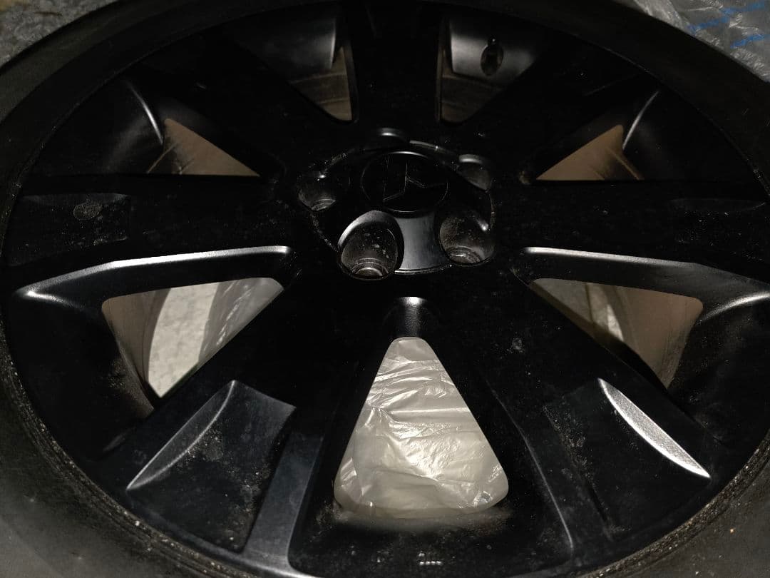 引き取り限定（まよねーず）デリカ18インチホイール黒塗装＋タイヤ4本セット