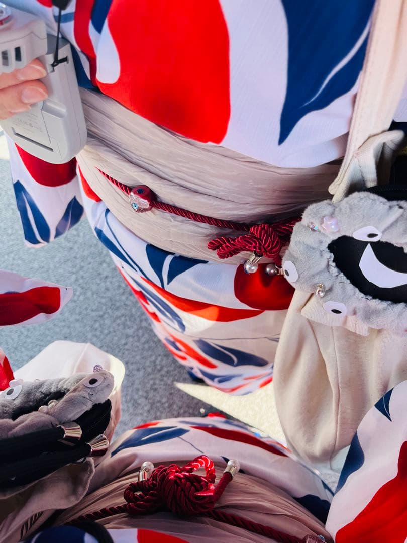 万博　浴衣　ミャクミャク　赤青　青赤