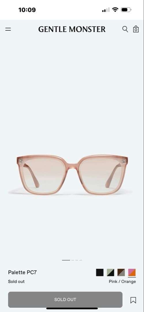 GENTLE MONSTER サングラスPALETTE ピンク／オレンジ