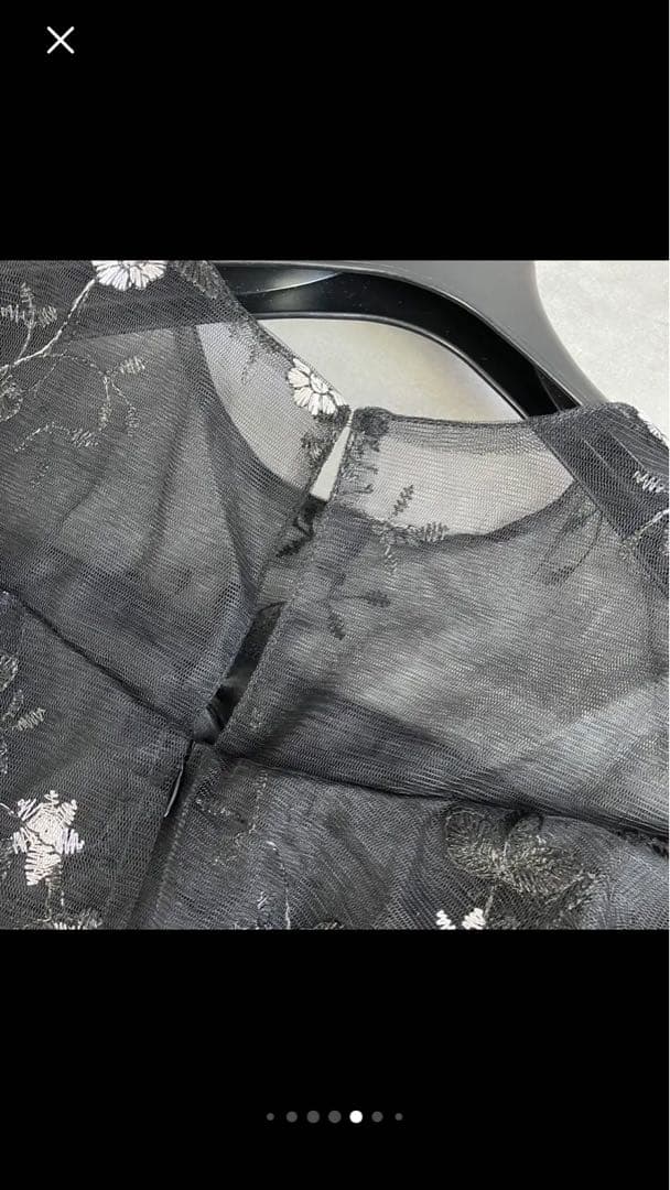 【タグ付】retica レティカ シースルー七分袖花柄刺繍ロングパーティードレス