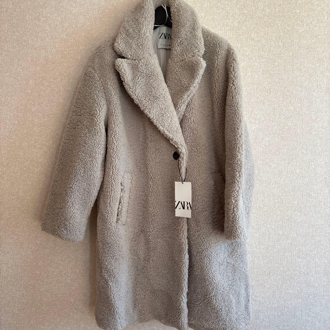 ZARA テディベアコート　ボアコート　L