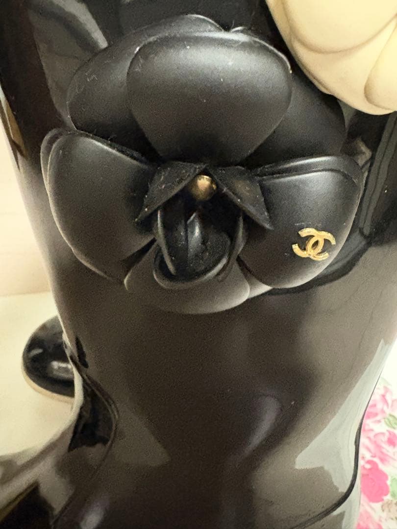 CHANEL　カメリア　レインブーツ　正規品