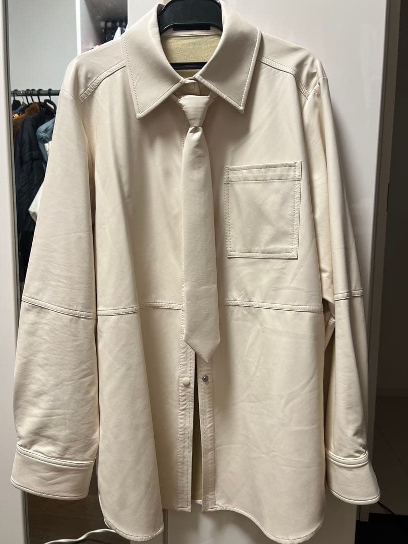 Vegan Leather Tie Shirtヴィーガンレザーネクタイシャツ新品