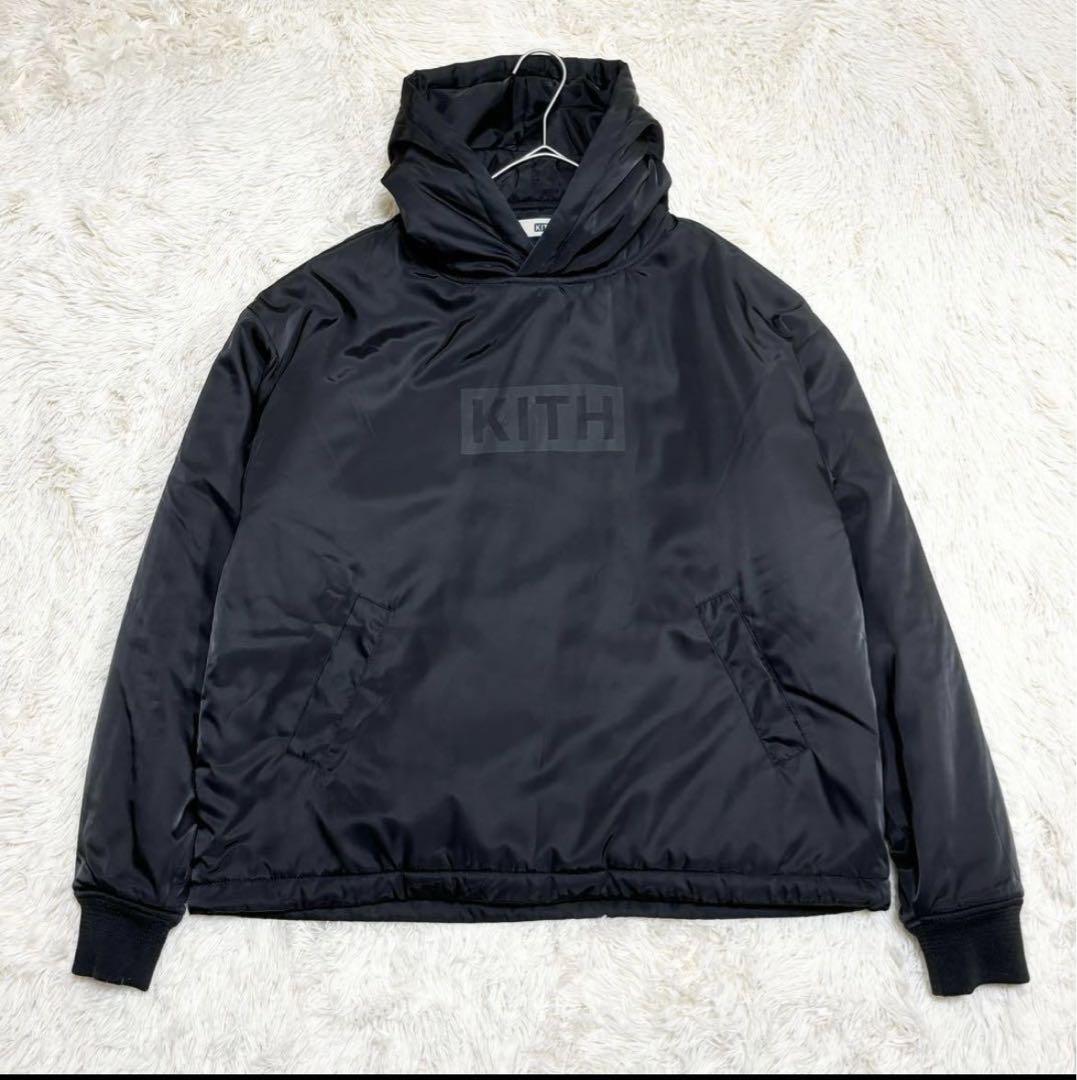 KITH プルオーバー 中綿フーディ 短丈 黒 S