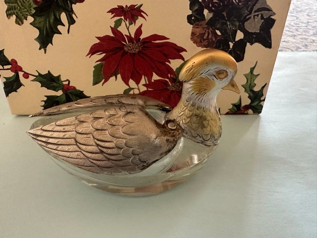 銀製 鴛鴦 おしどり 調味料入れ 2点セット 刻印有