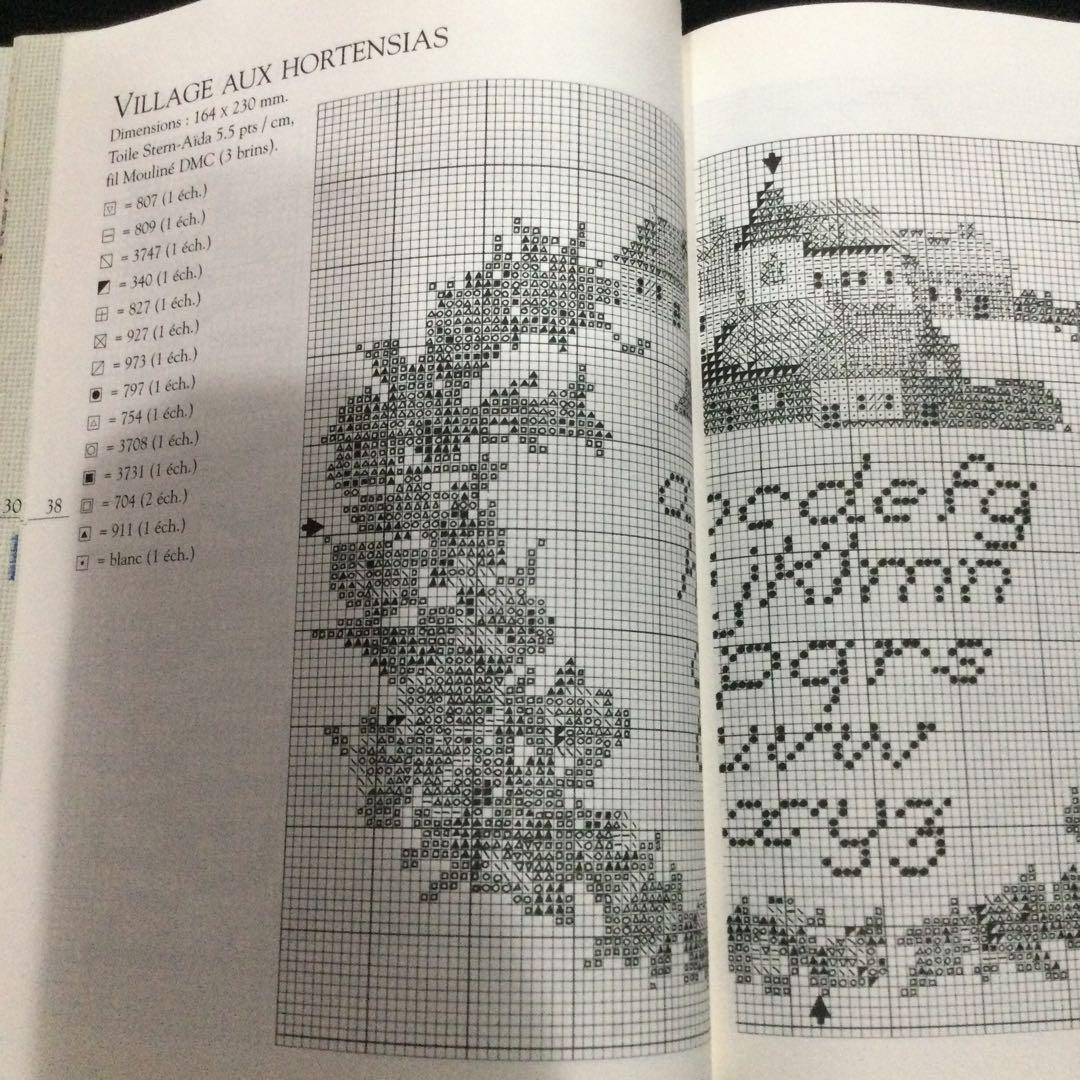 クロスステッチ　洋書　フランス語　刺繍　アルファベット　刺しゅう　図案集　作品集