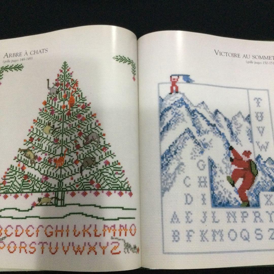 クロスステッチ　洋書　フランス語　刺繍　アルファベット　刺しゅう　図案集　作品集