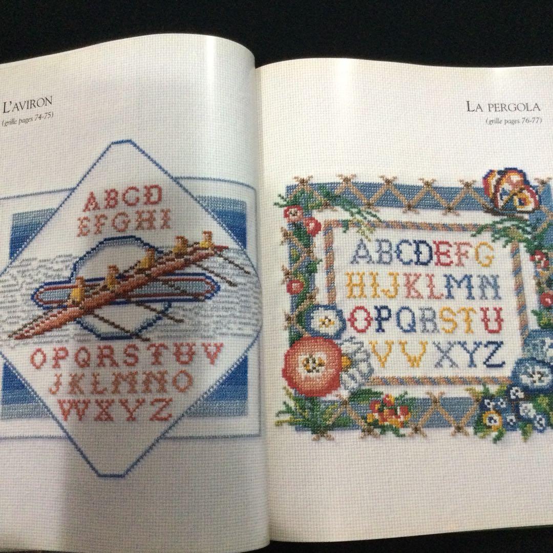 クロスステッチ　洋書　フランス語　刺繍　アルファベット　刺しゅう　図案集　作品集