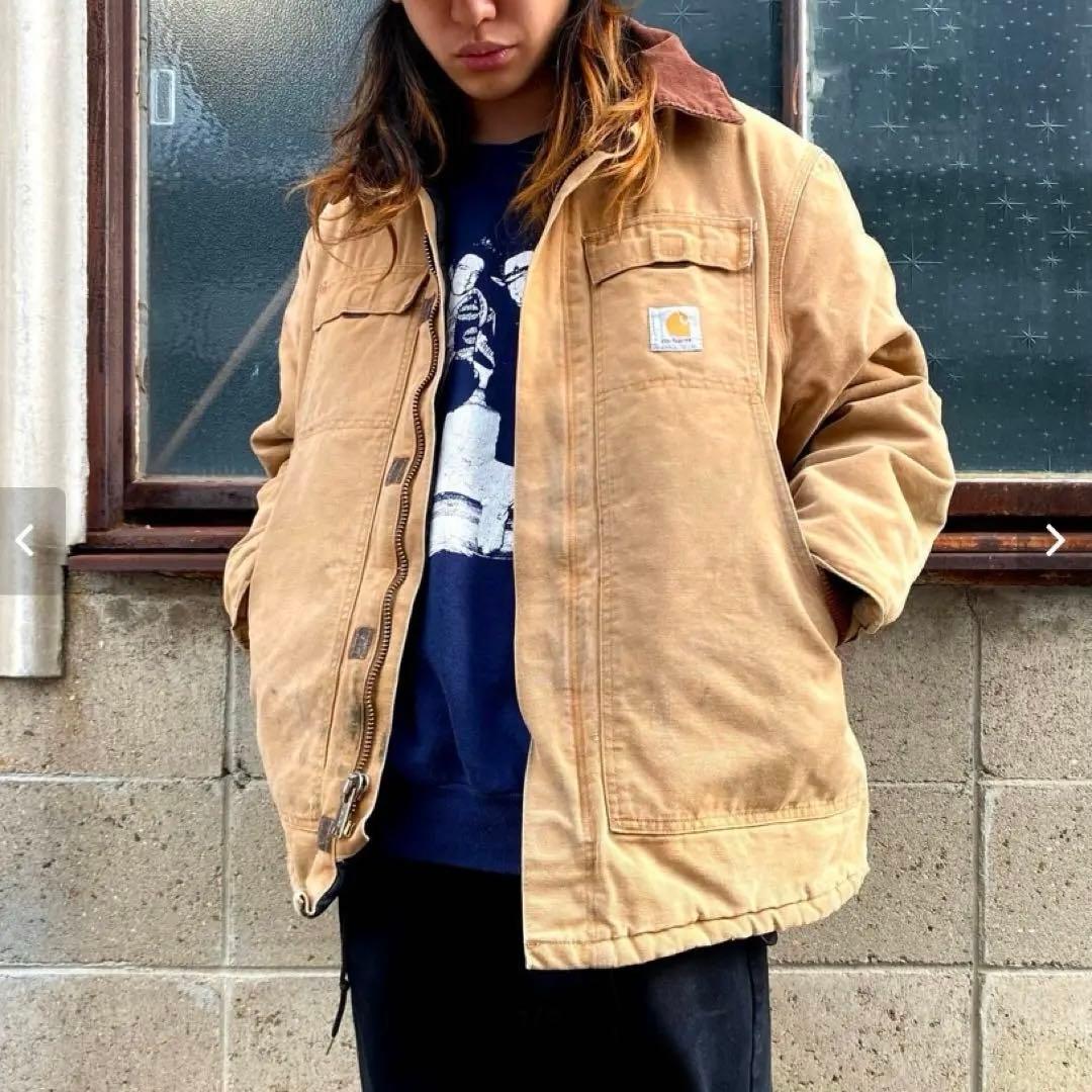 USA製＊星タグ 80's Carhartt トラディショナル コート 茶 XL