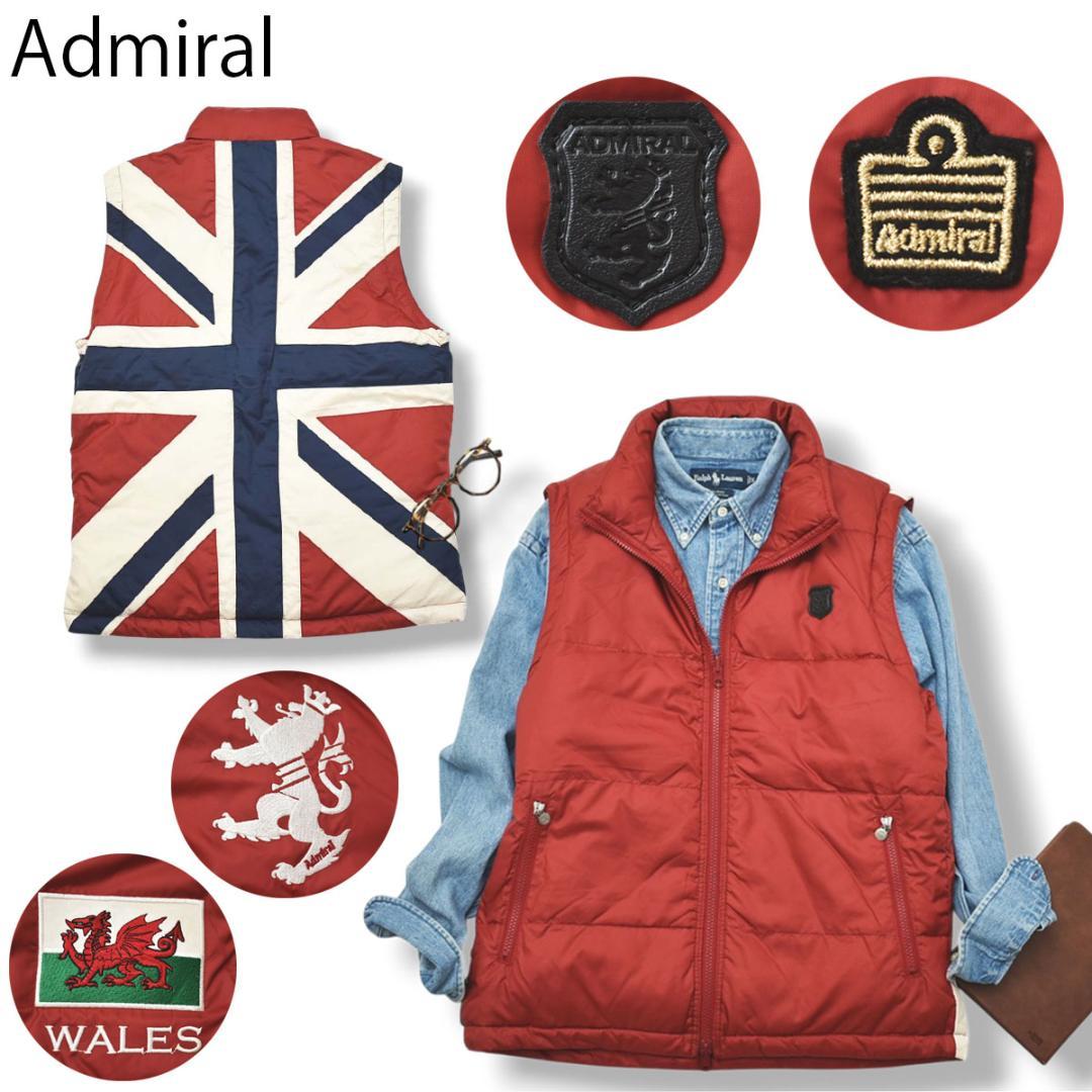 アドミラル 中綿 キルティング リバーシブル ベスト L ワインレッド
