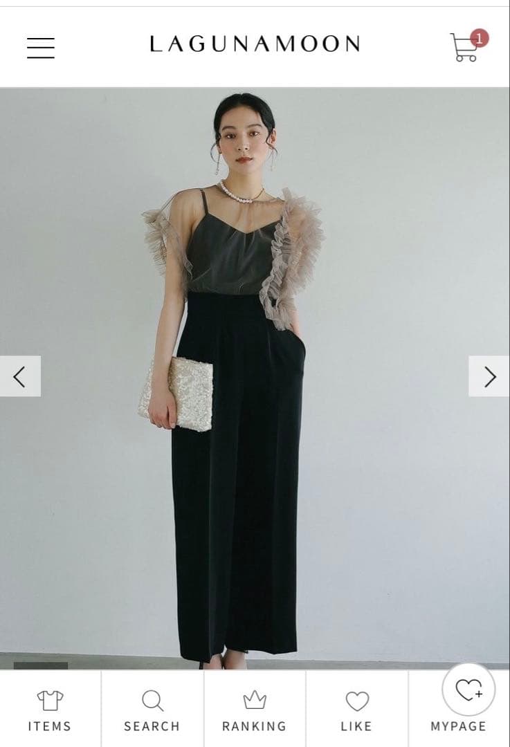 39様　LAGUNAMOON 【完売品】LADYチュールドッキングコンビネゾンＬ