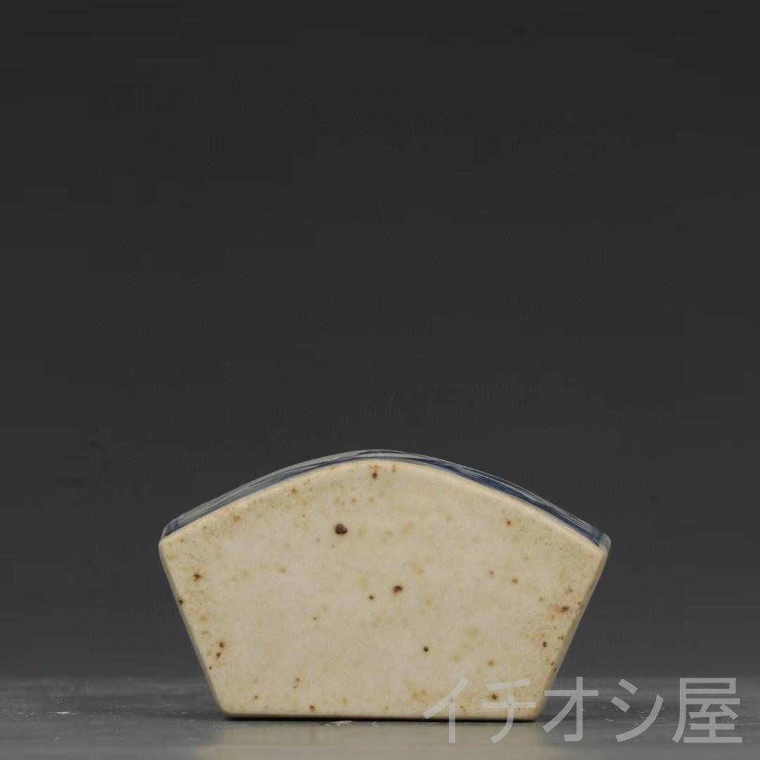 中国古美術 旧蔵珍品 明 永楽 青花磁 透かし蟋蟀籠 蓋付き 茶道具 文房置物