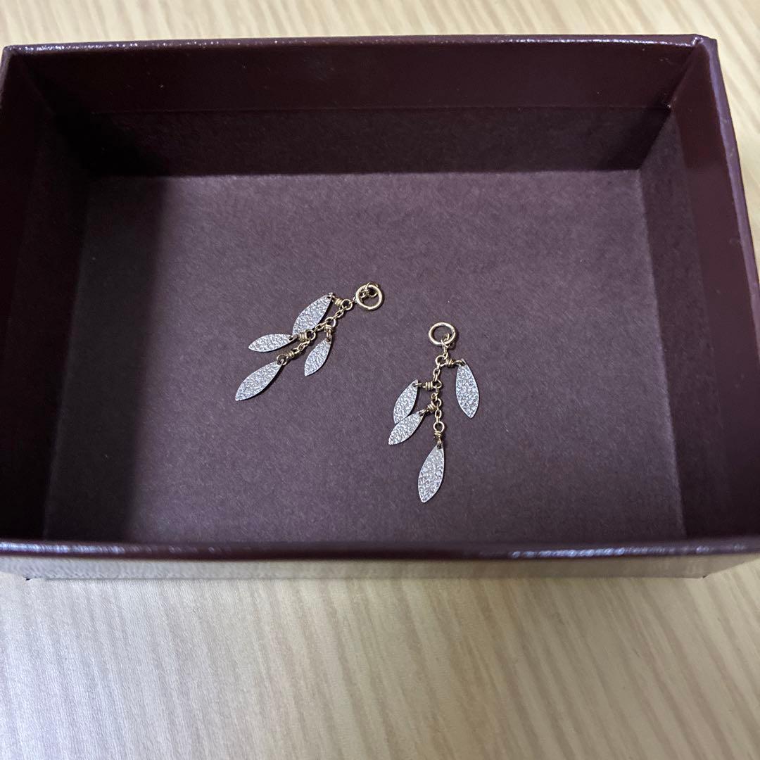 agete K10ピアスチャーム リーフ