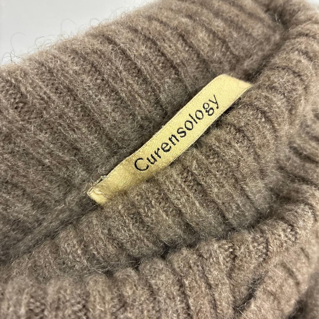 Curensology　ヤク　タートルネックニットワンピース　ブラウン系