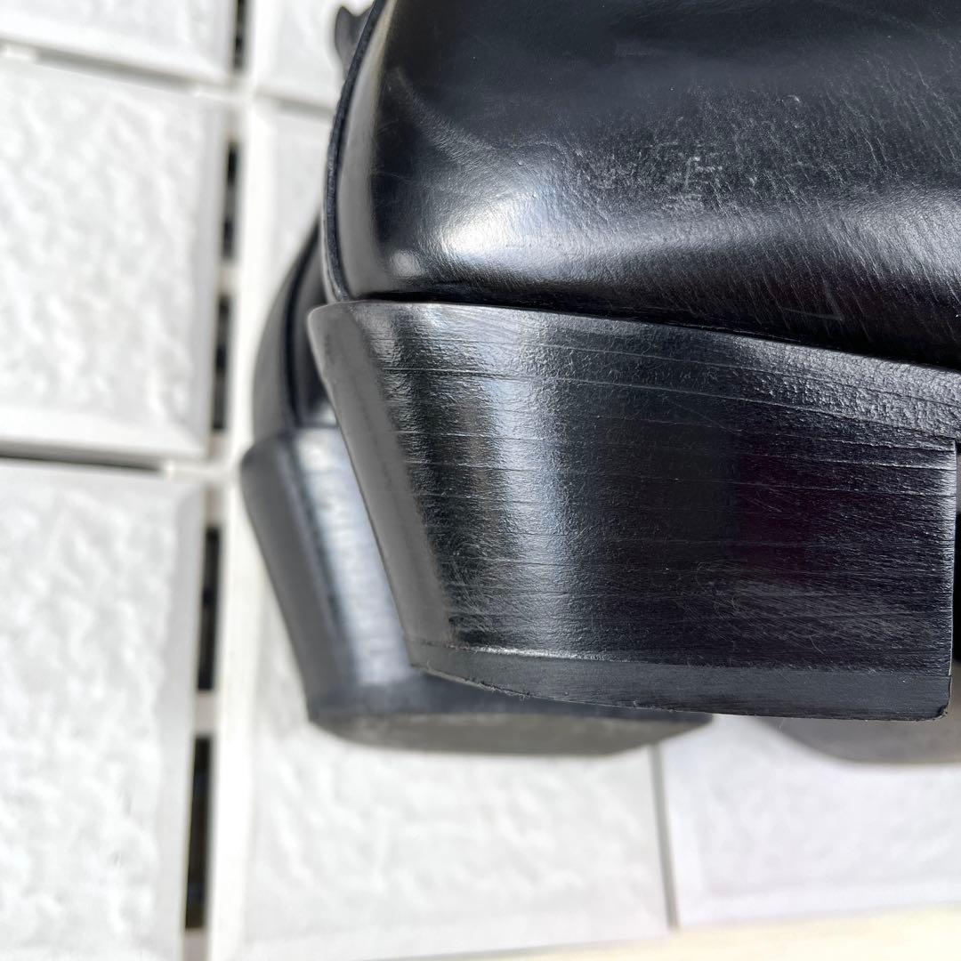 36.5 SARTORE ショートブーツ　黒　レザー　ファスナー付き　23.5