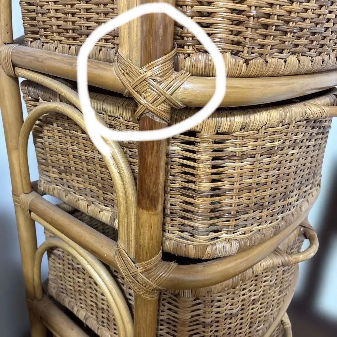 ま*ん様 ナチュラルラタン 4段チェスト