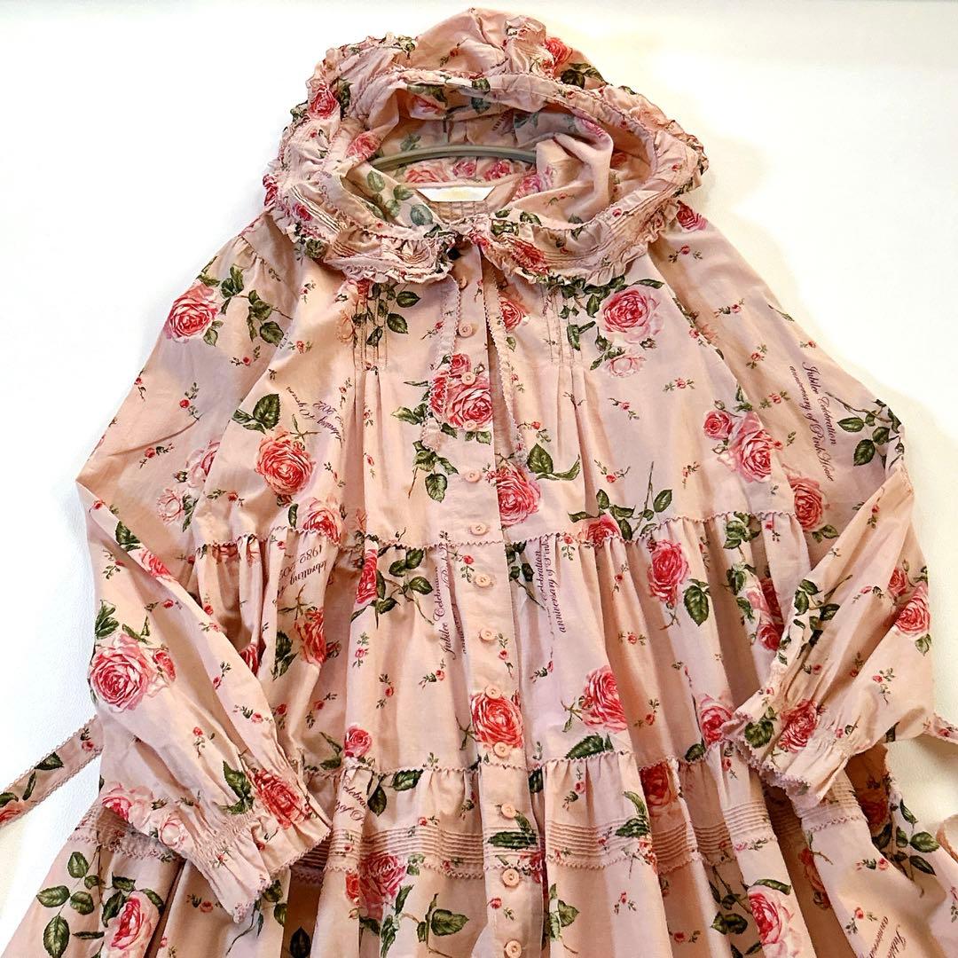 極美品＊ピンクハウス ジュビリーセレブレーションミディ丈ワンピース 22SS