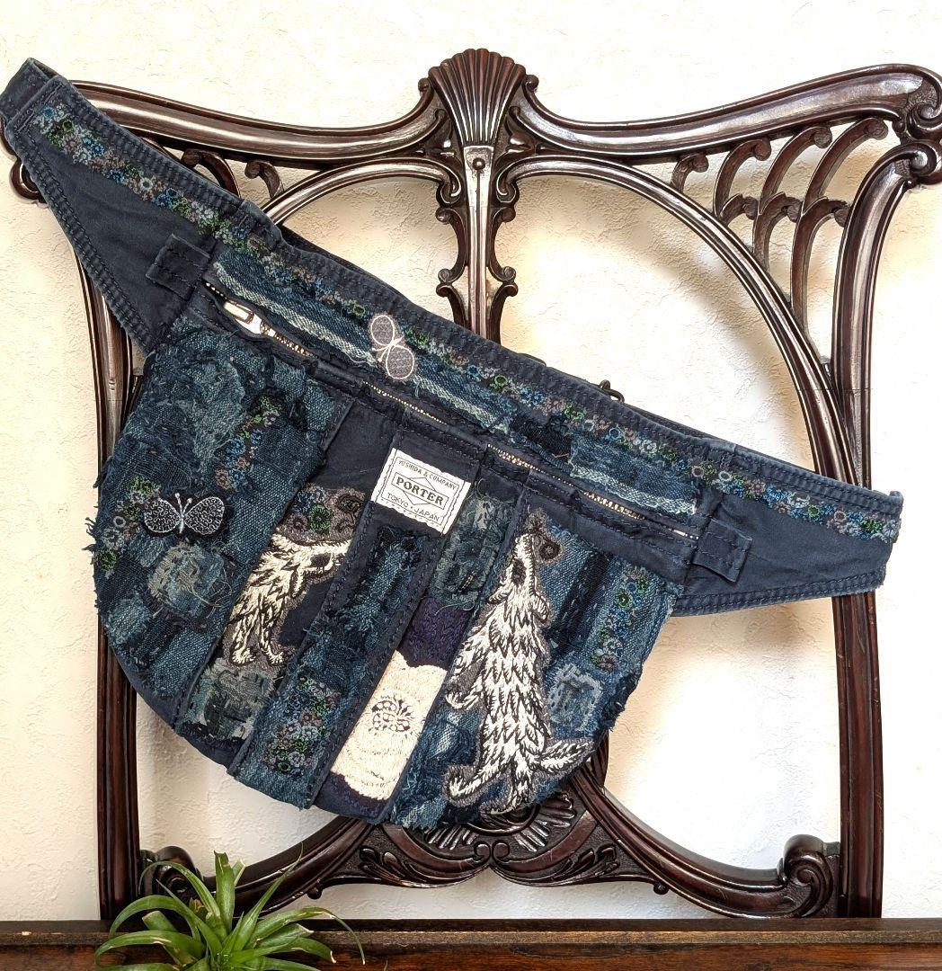 ❇️専用に。《吉田カバンと双頭のWolf＆Flower》藍染　襤褸　ミナ