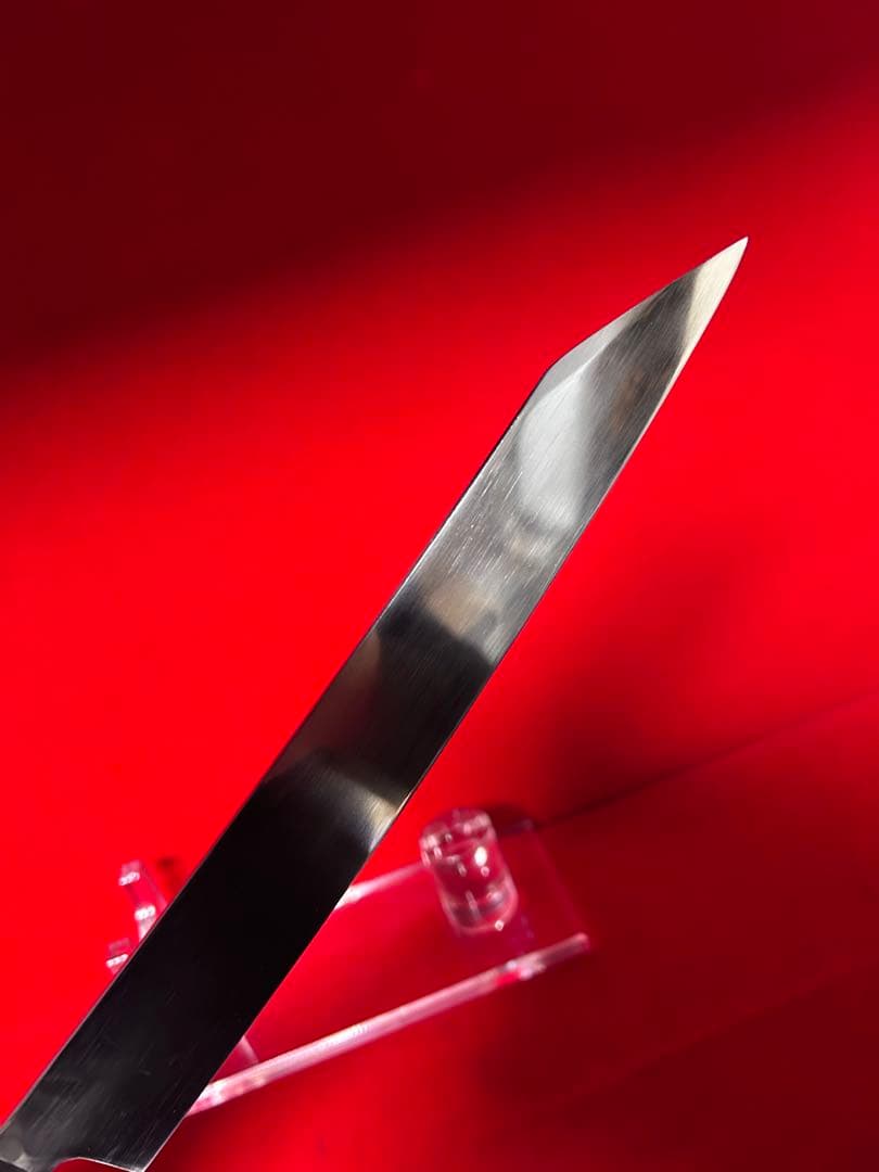 01560 包丁　筋引き　両刃　本焼　スウェーデン鋼　箱付　未使用品