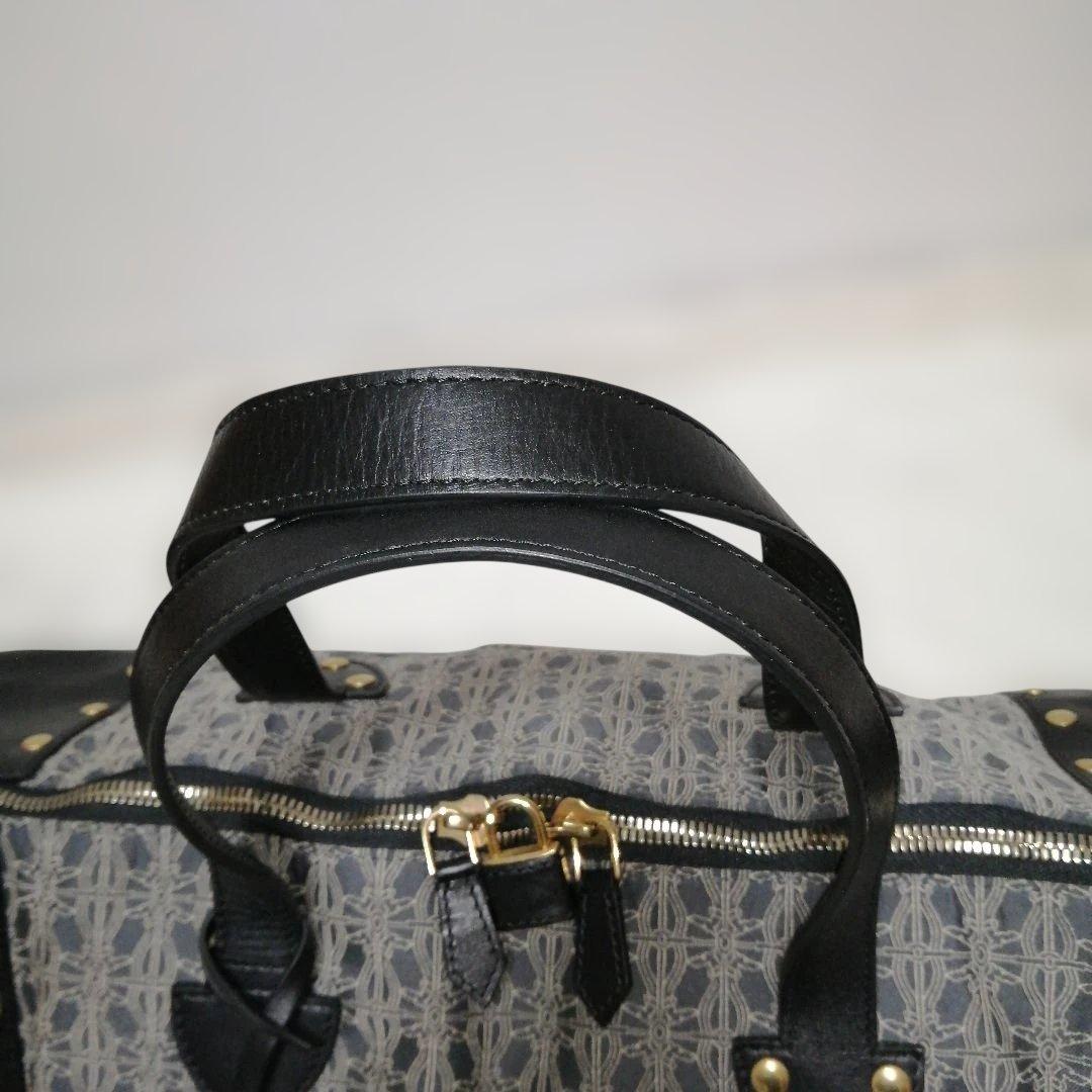 TRUSSARDI トラサルディ レザー×総柄 ボストンバッグ 美品✨