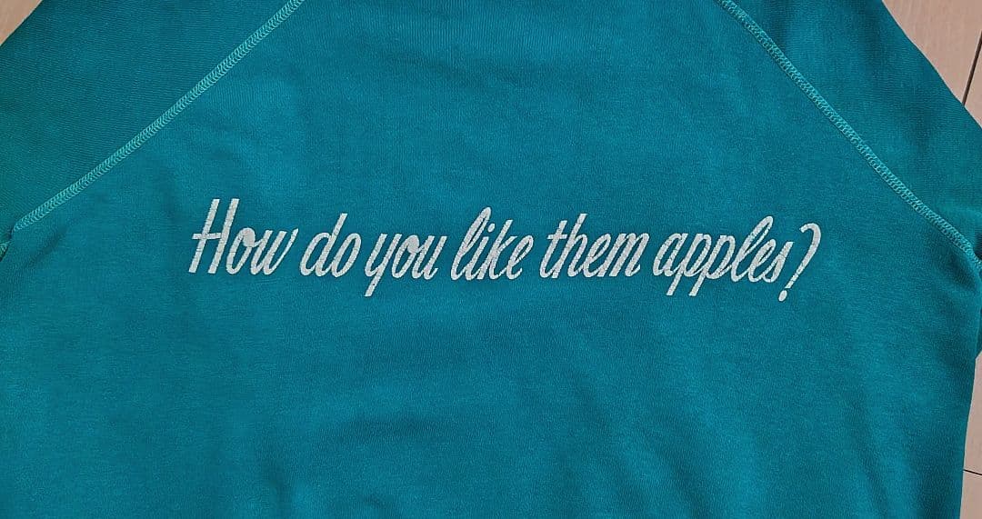 ビンテージ　フロッキースウェット ターコイズ コブラ デザイン