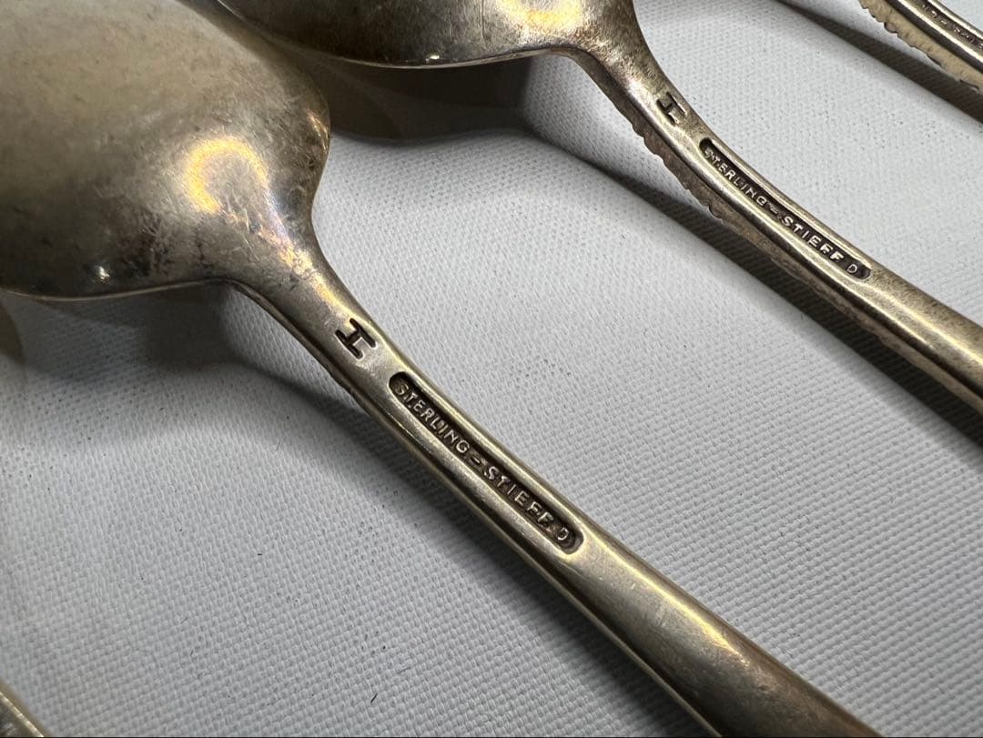 銀製】STIEFF製 SILVER ティースプーン&サラダフォーク 全12本