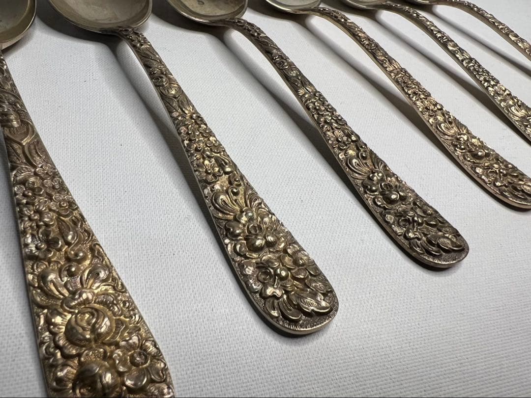 銀製】STIEFF製 SILVER ティースプーン&サラダフォーク 全12本