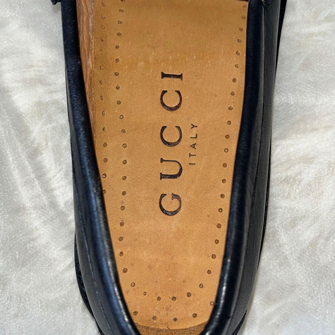 未使用✨GUCCIグッチ　ホースビットローファー　レザー　ブラック　厚底　黒