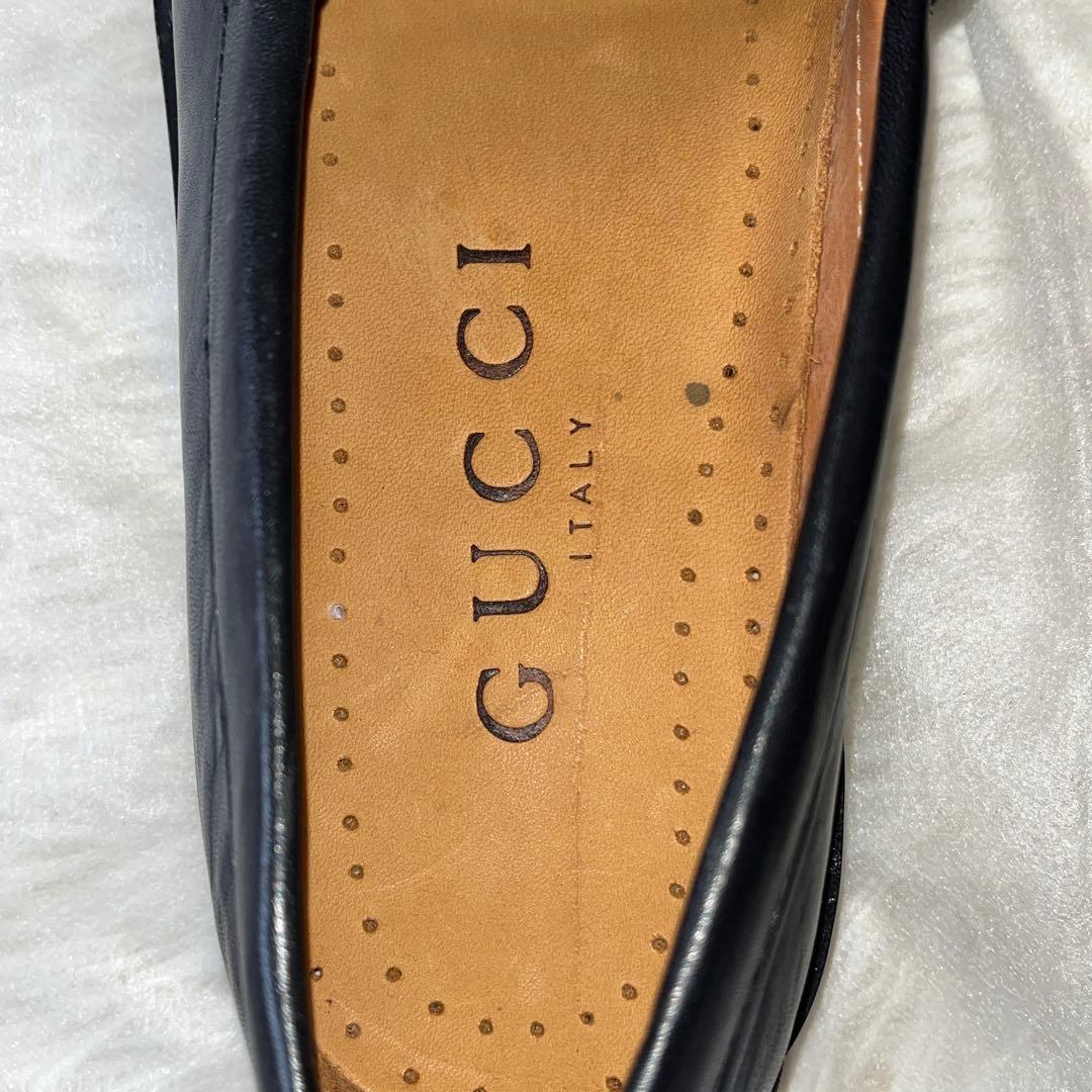 未使用✨GUCCIグッチ　ホースビットローファー　レザー　ブラック　厚底　黒