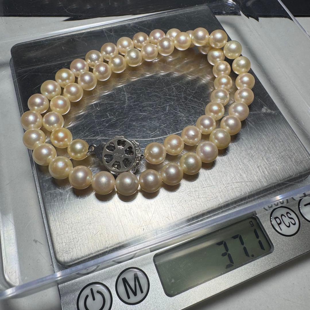 大珠 アコヤ真珠 ネックレス パール 8.0mm 43.5cm 37.1g