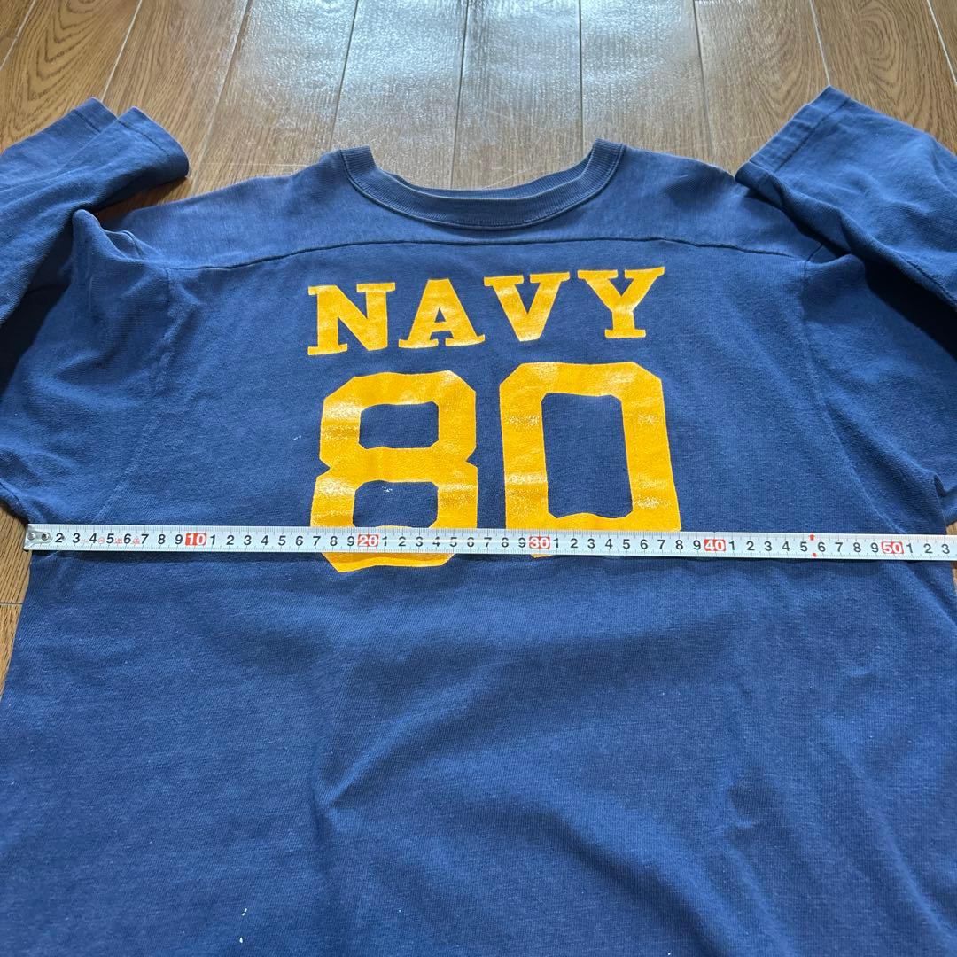 チャンピオンフットボールtシャツ　70s ヴィンテージ　navy バータグ