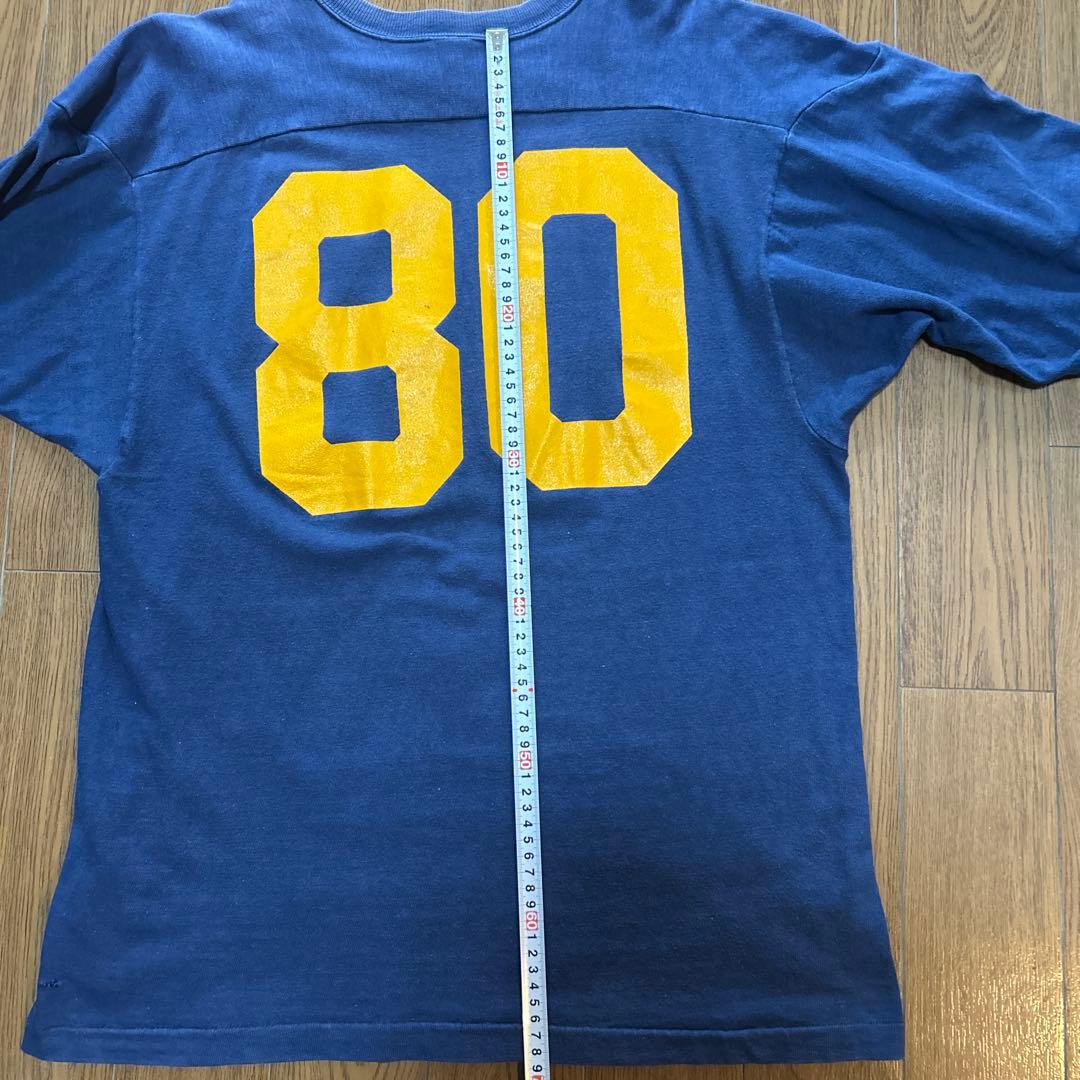 チャンピオンフットボールtシャツ　70s ヴィンテージ　navy バータグ