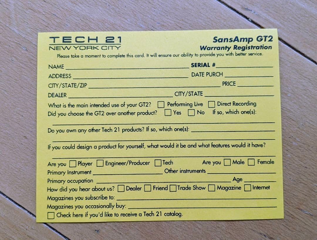 [値下げしました！]TECH 21 SansAmp GT2 ギターエフェクター