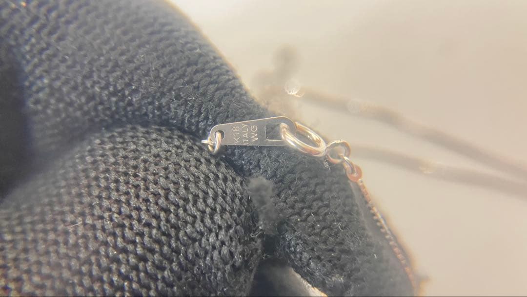 k18 WG ネックレス　ダイヤモンド　0.05ct ベネチアン