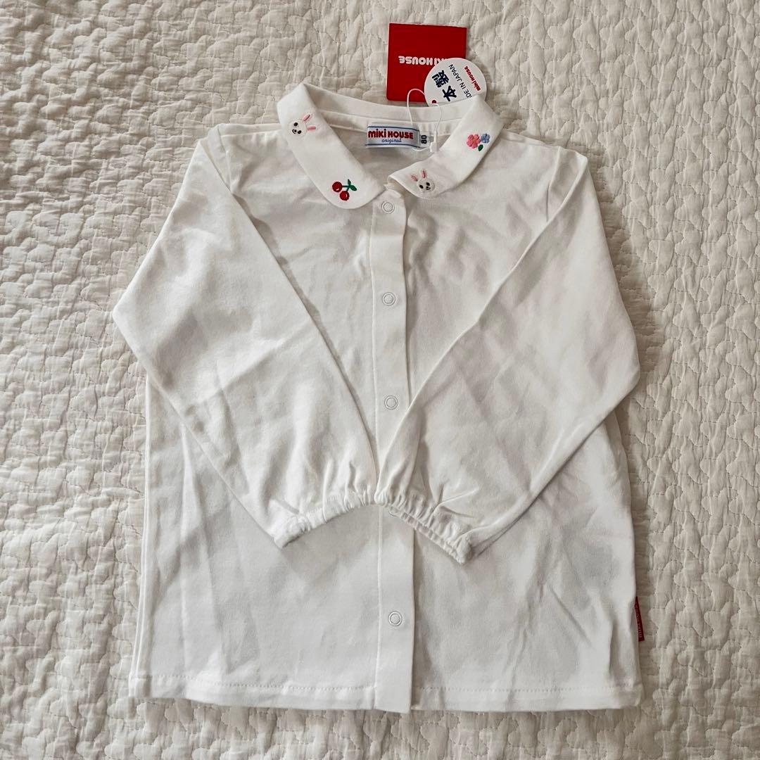 新品タグ付き　ミキハウス　スカート付きロンパース　長袖セット　80cm
