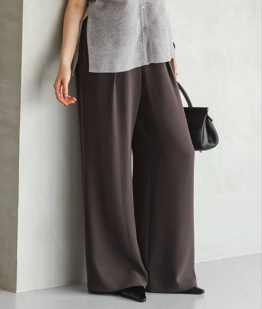 【noble】ライトジョーゼットドレープパンツ